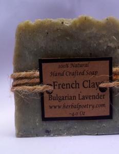 100% Natural French Green Clay  - Bulgarian Lavender Soap. Multiple product options available: 3