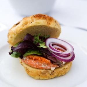 Garden Style Sockeye Salmon Burger